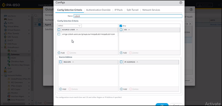 Configure Selection Criteria